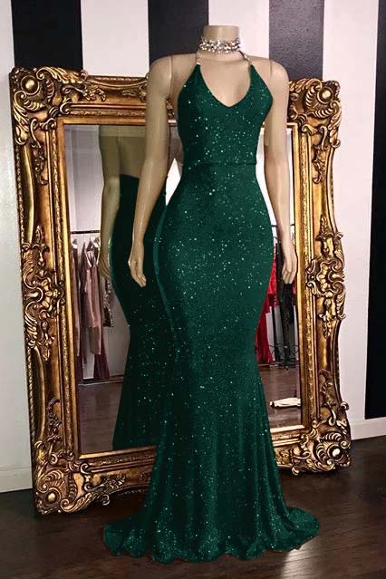 Red Sleeveless Mermaid Prom Dress with Sequins | Ballbella