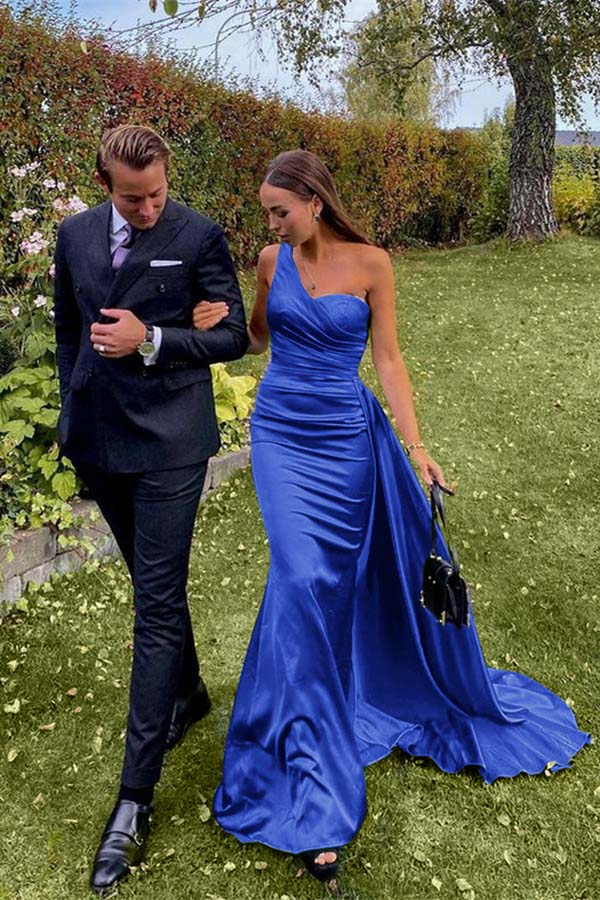 One-Shoulder Green Long Prom Dress | Ballbella