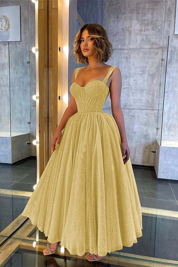 Sweetheart Glittering Long Prom Dress with Straps | Ballbella