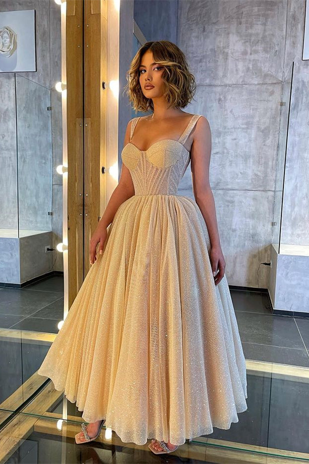 Sweetheart Glittering Long Prom Dress with Straps | Ballbella