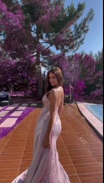 Stunning Pink One-Shoulder Split Long Prom Dress with Beads | Ballbella
