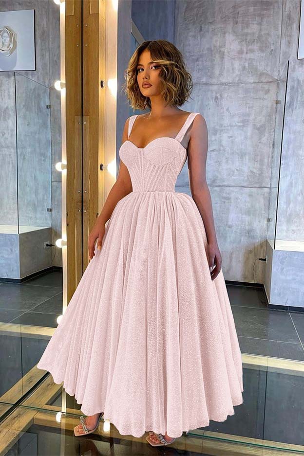 Sweetheart Glittering Long Prom Dress with Straps | Ballbella