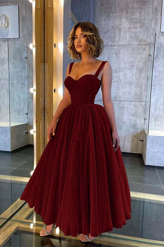 Sweetheart Glittering Long Prom Dress with Straps | Ballbella