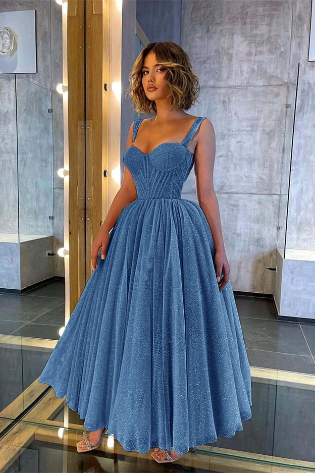 Sweetheart Glittering Long Prom Dress with Straps | Ballbella