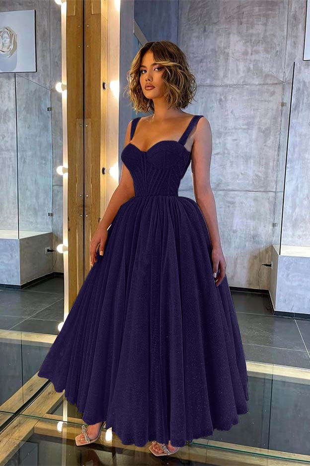 Sweetheart Glittering Long Prom Dress with Straps | Ballbella