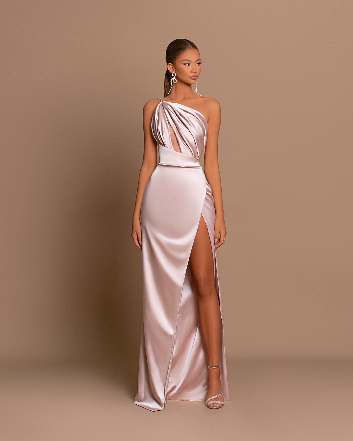 Sexy One-Shoulder Split Mermaid Evening Dress Sleeveless | Ballbella