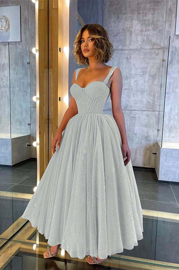 Sweetheart Glittering Long Prom Dress with Straps | Ballbella