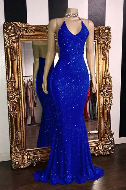 Red Sleeveless Mermaid Prom Dress with Sequins | Ballbella