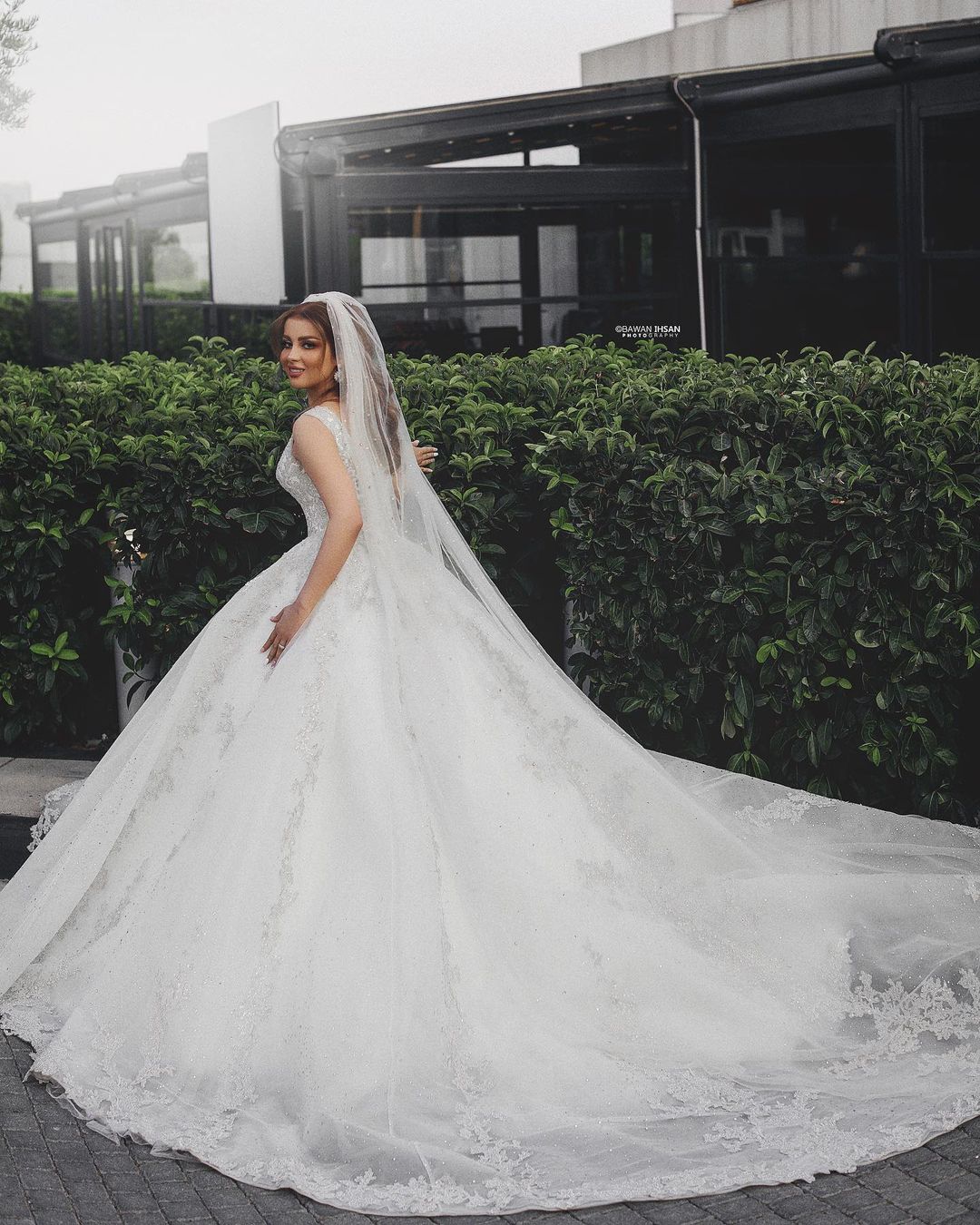 Gorgeous Long V-neck Appliques Wedding Dress with Tulle Lace