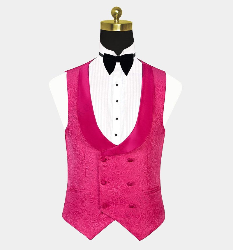 One Button Pink Wedding Suits for Groom