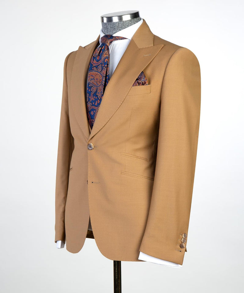 Hot Sale Brown Men Suits - Elroy Peaked Lapel Fashion Style Business