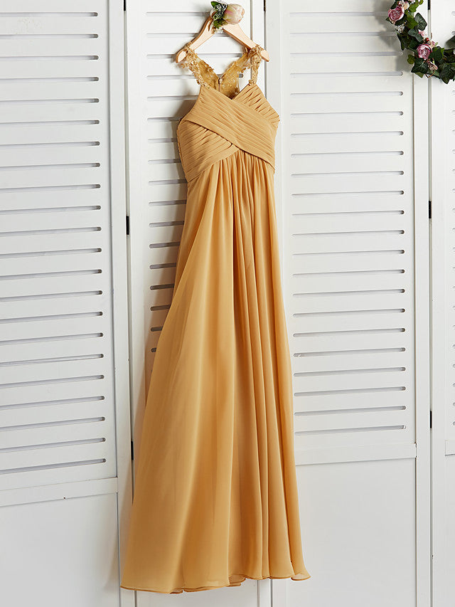 A-Line Halter Neck Flower Girl Dress with Chiffon and Appliques