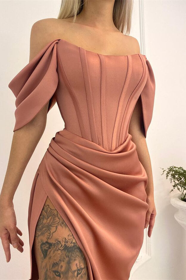 Mermaid Long Prom Dress with Off-the-Shoulder and Split