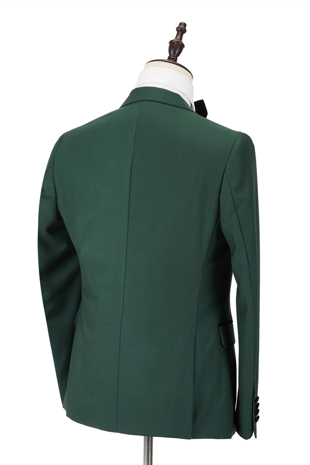 Black Peak Lapel Dark Green Wedding Blazer for Groom - New Arrival