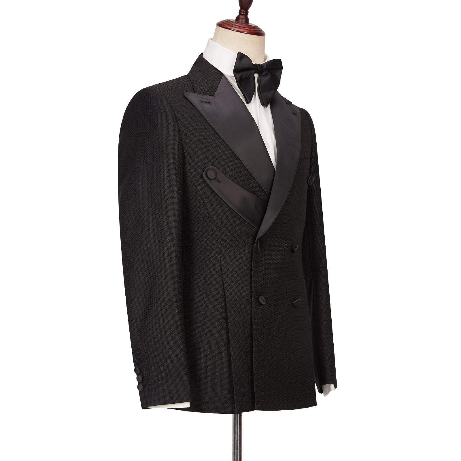 Gavin Latest Design Men's Suits: Black Double Breasted Peaked Lapel Best Fitted