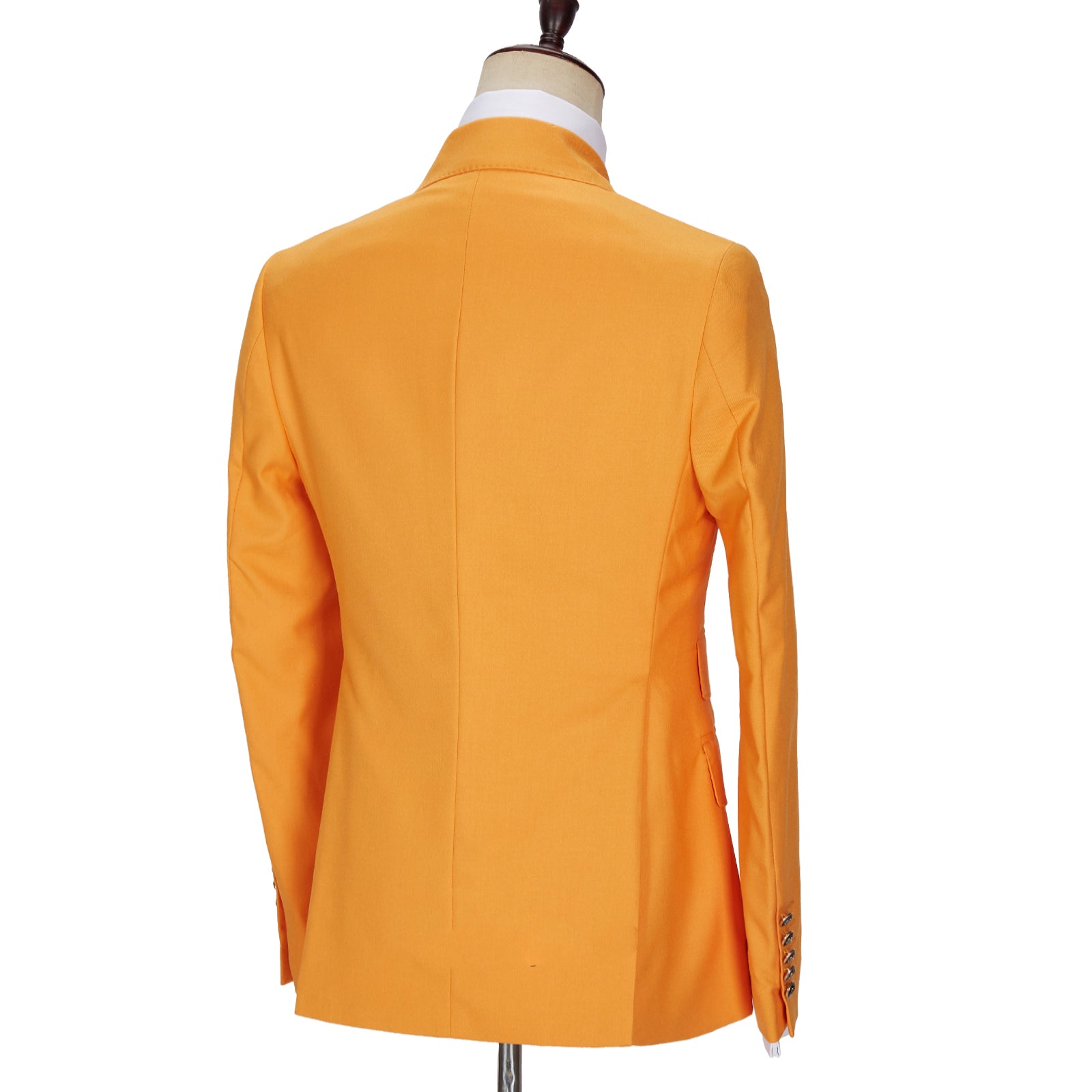 Hot Sale Orange Men Suits by Benjamin - Double Breasted Peaked Lapel