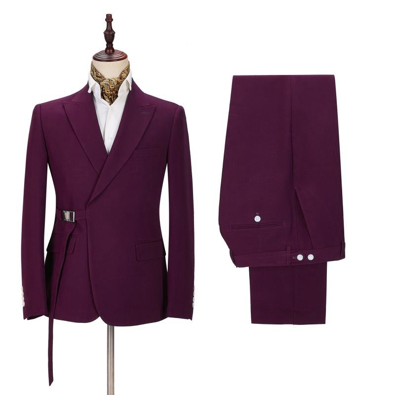 Elegant 2-Piece Best-Fitted Wedding Suit For Groom 2022 with Peaked Lapel