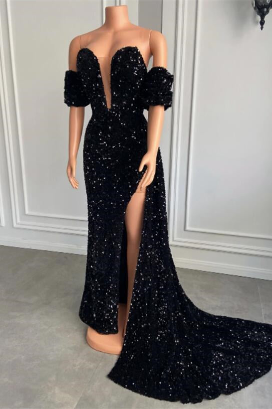 Mermaid Sweetheart Prom Dress with Split Bubble Sleeves