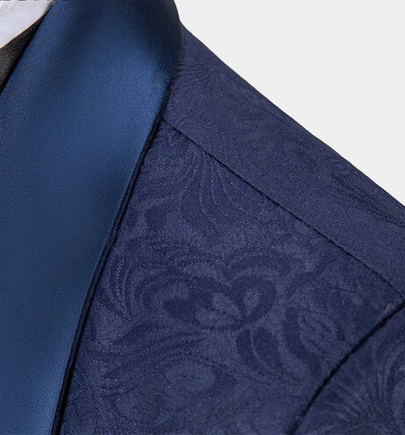 Navy Blue Groomsmen Suits - Three Pieces Tux On Sale