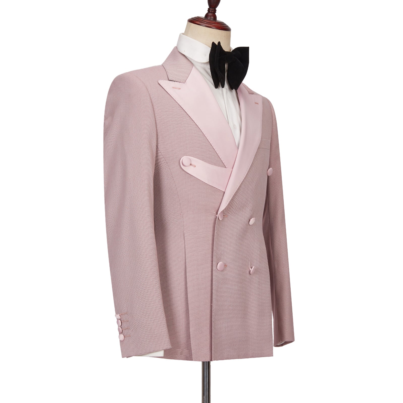 Christopher Stylish Pink Double Breasted Peaked Lapel Men Suits