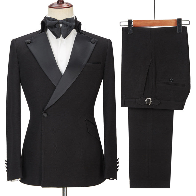 Elegant Black Ring Bearer Suits with Peaked Lapel For Best Fit