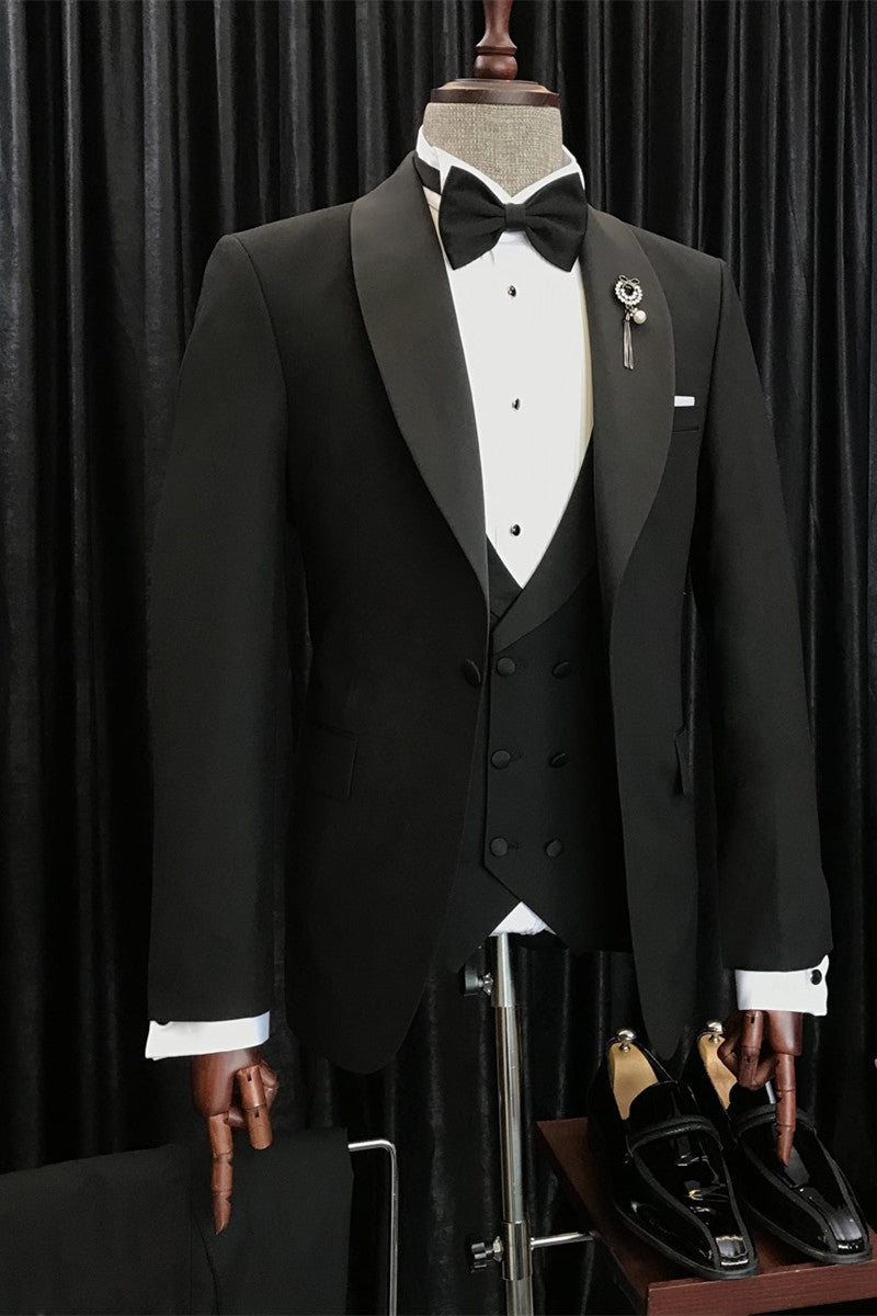 Angus Chic Three Piece Best Fitted Men Suits with Black Shawl Lapel
