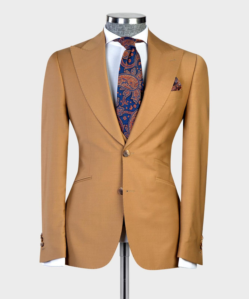 Hot Sale Brown Men Suits - Elroy Peaked Lapel Fashion Style Business