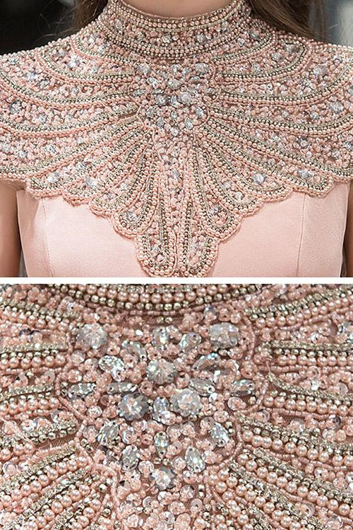 On Sale: Pink Mermaid Evening Dress with Beadings and Tassels