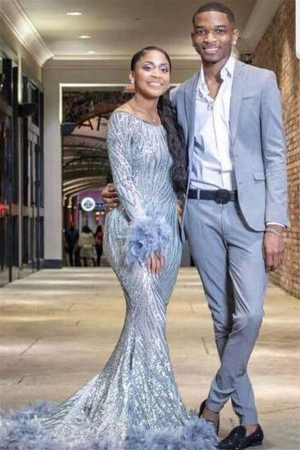 2 Pieces Classic Sky Blue Wedding Suit for Groom 2022
