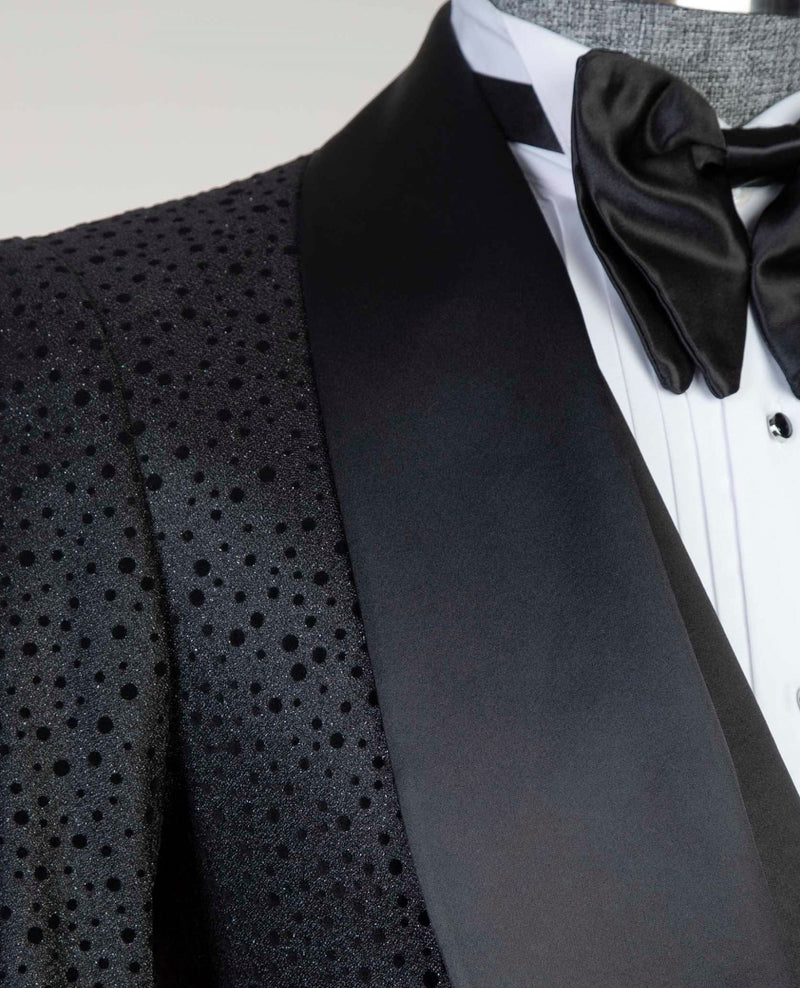 Modern Black Three Pieces Shawl Lapel Men Suits for Wedding by Duane