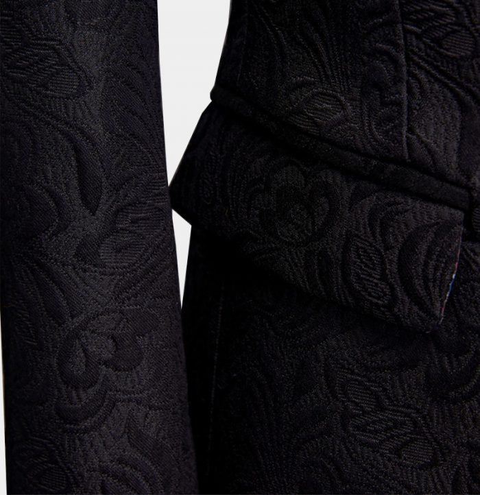 Jacquard Wedding Suits - Business Black Men's Three Pieces Formal Suits
