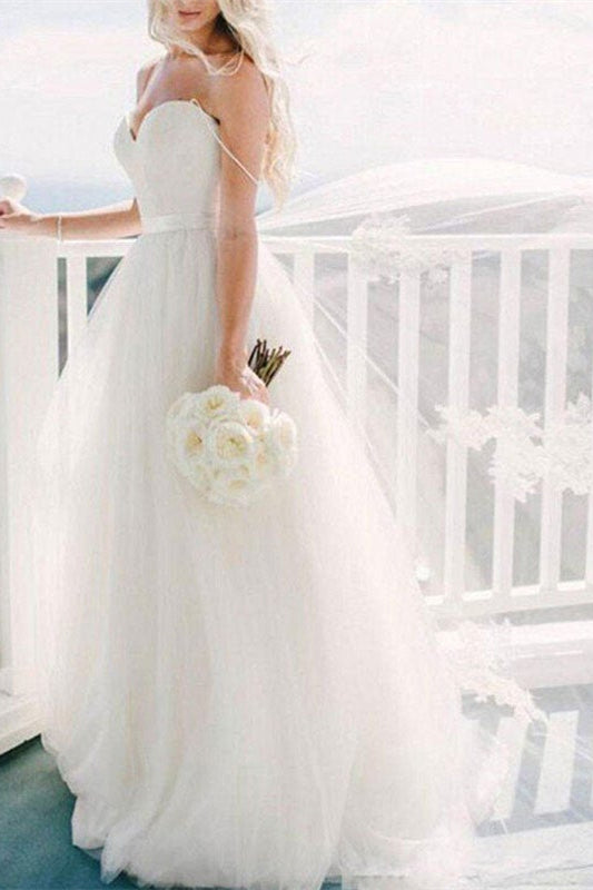 Tulle Wedding Dress with Spaghetti-Straps