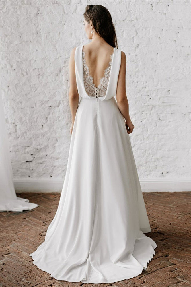 Sleeveless Long V-Neck Wedding Dress for Your Special Day