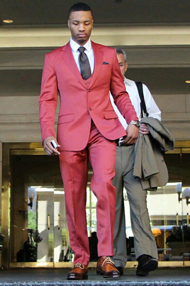 Custom Three-Piece Notched Lapel Suits for Weddings