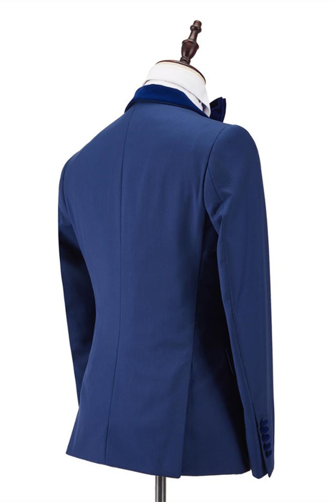 Stylish One Button Velvet Suit with Shawl Lapel for Wedding Party