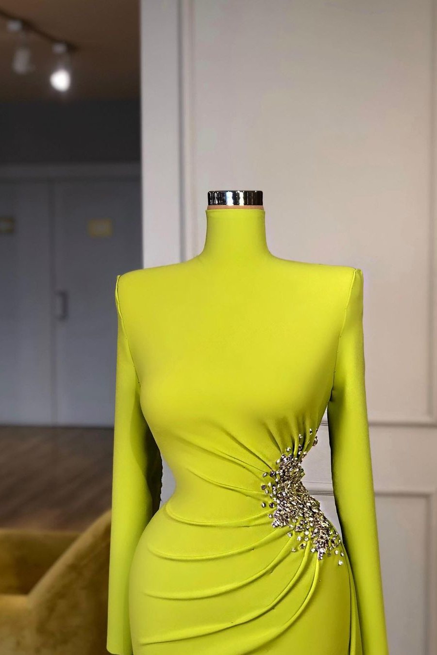 Mermaid Long Sleeves Evening Dress with High-Neck