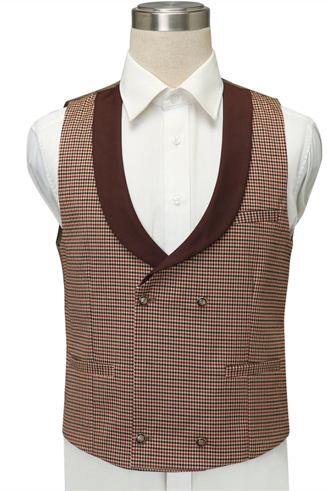 Elegant Burgundy Fitted Wedding Suit for Men's Party