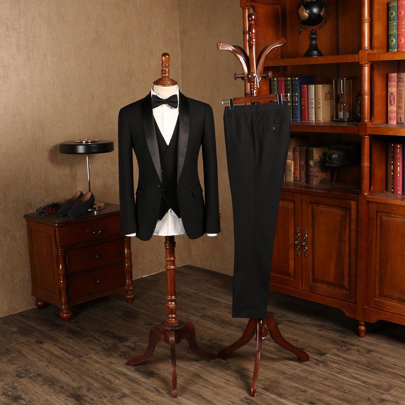 Baldwin All Black Custom Wedding Suit for Grooms - 3 Piece Set
