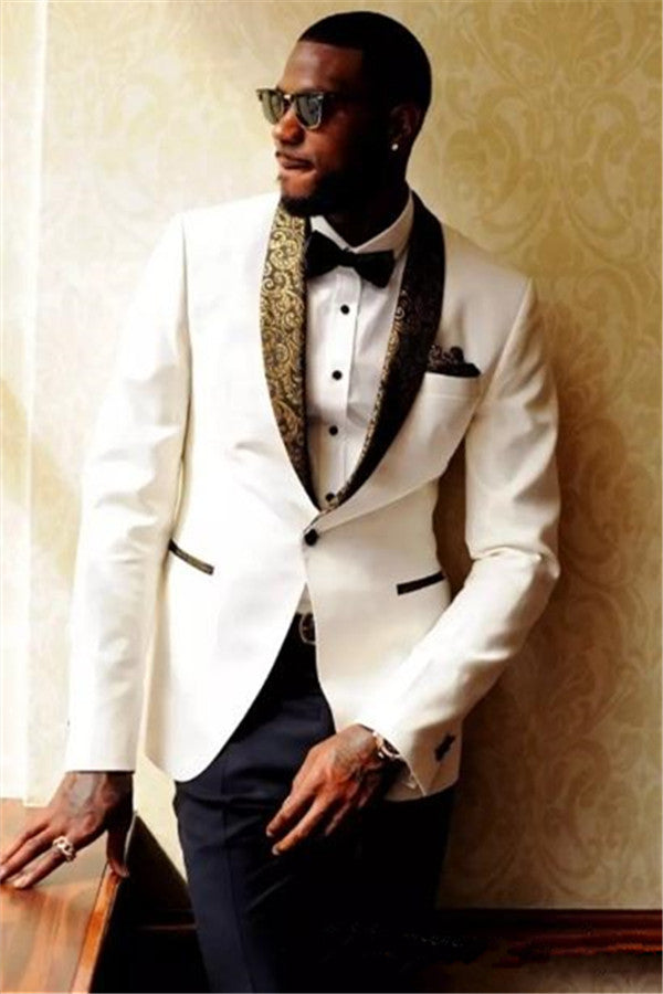 2020 Formal Jacquard Tuxedos for Men | Wedding Suits Bridegroom Mens Suits