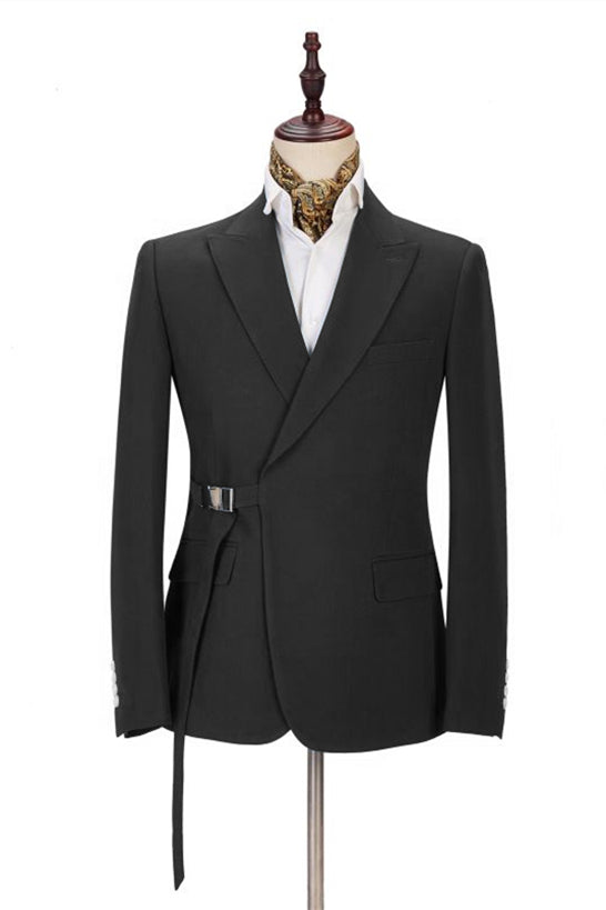 High Quality Business Suit with Buckle Button & Peak Lapel for Guys
